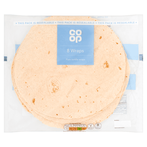 Co-op 8 Plain Tortilla Wraps
