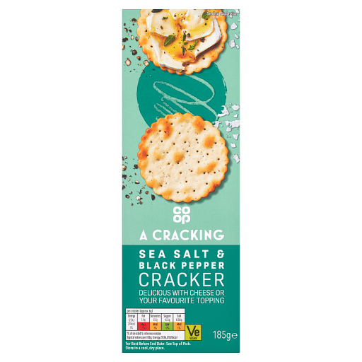 Co-op Sea Salt & Black Pepper Cracker 185g