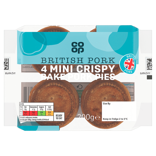 Co-op 4 Mini Crispy Bake Pork Pies 200g