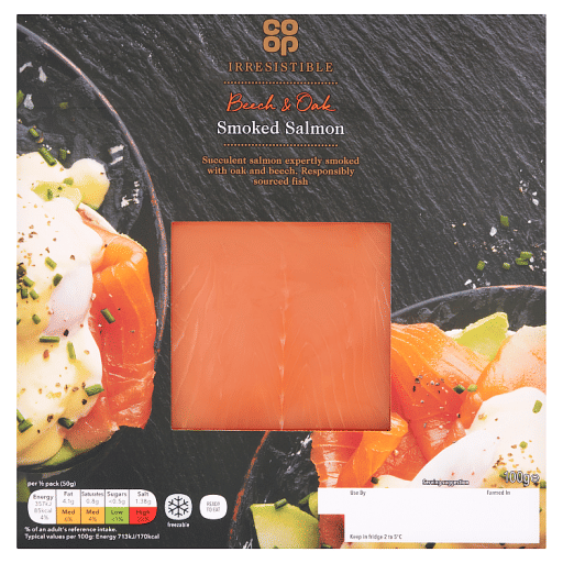 Co-op Irresistible Beech u0026 Oak Smoked Salmon 100g