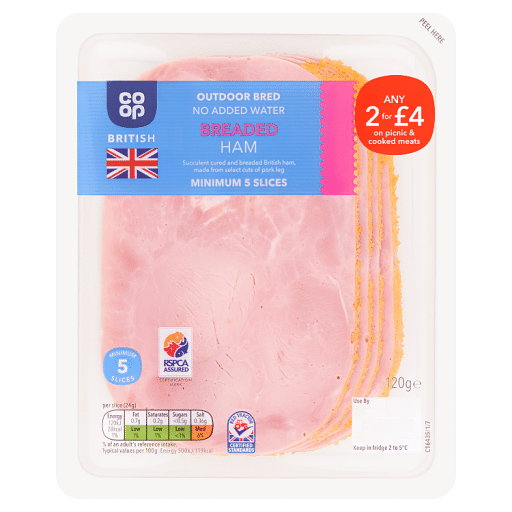 Co-op British Outdoor Bred Breaded Ham 120g
