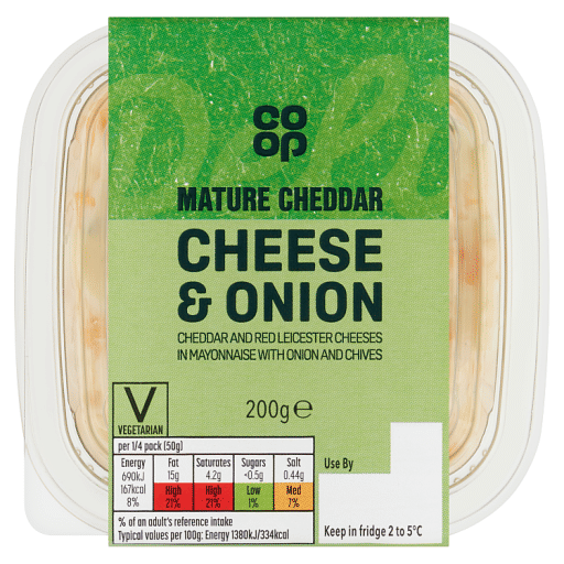Co-op Mature Cheddar Cheese & Onion 200g