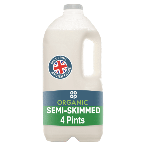 Co-op Organic Semi-Skimmed Milk 4 Pints 2.272L