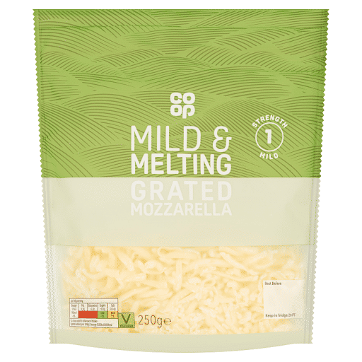 Co-op Mild u0026 Melting Grated Mozzarella 250g