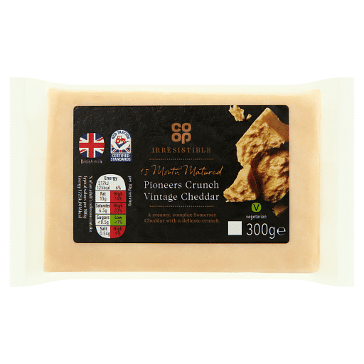 Co-op Irresistible Pioneers Crunch Vintage Cheddar 300g
