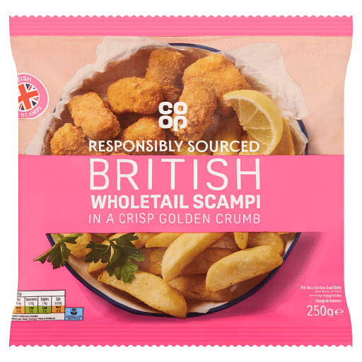Co-op British Wholetail Scampi 250g
