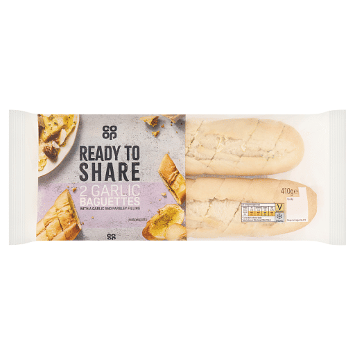 Co-op 2 Garlic Baguettes 410g
