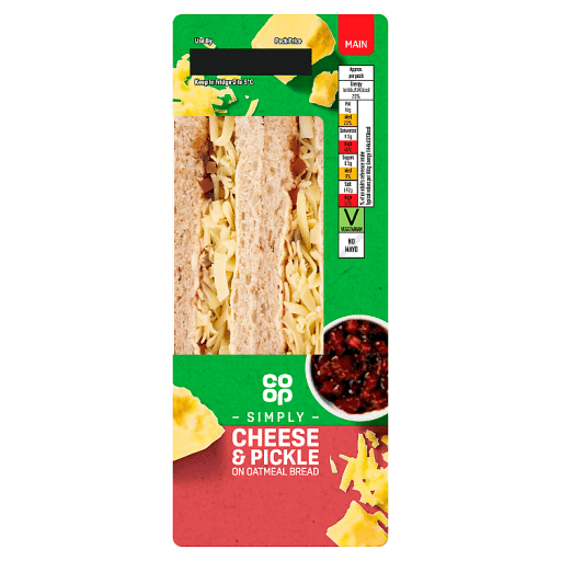 Co-op Simply Cheese u0026 Pickle on Oatmeal Bread