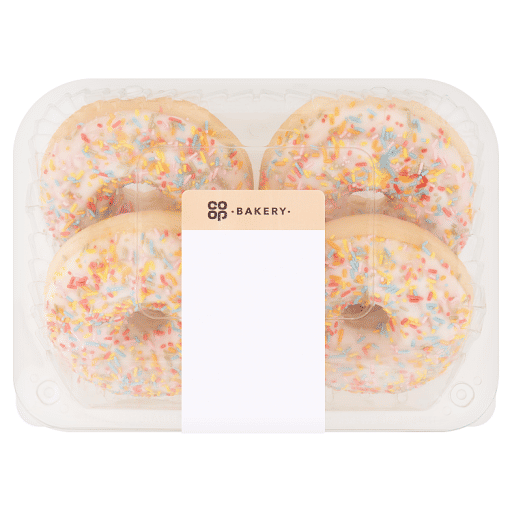 Co-op White Iced Ring Doughnut 4S