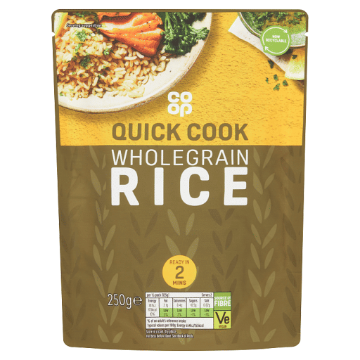 Co-op Microwave Rice Wholegrain 250g