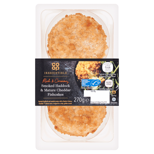 Co-op Irresistible Smoked Haddock u0026 Mature Cheddar Fishcakes 270g
