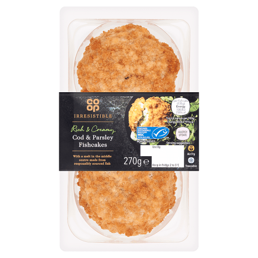 Co-op Irresistible Cod u0026 Parsley Fishcakes 270g