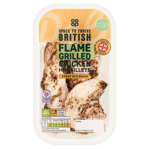 Co-op Space to Thrive British Flame Grilled Chicken Mini Fillets 130g