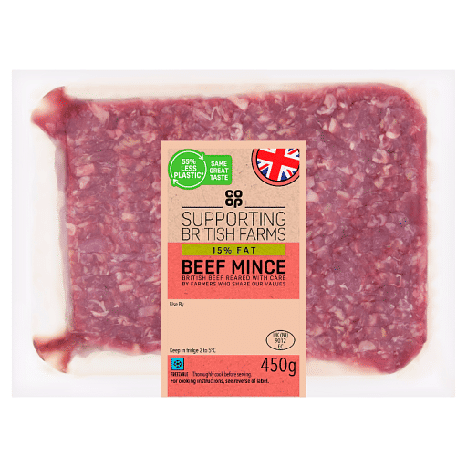 Co-op Supporting British Farms 15% Fat Beef Mince 450g