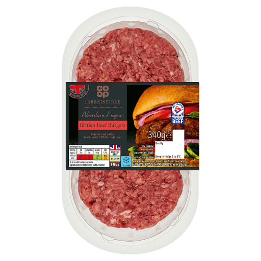 Co-op Irresistible Aberdeen Angus British Beef Burgers 340g