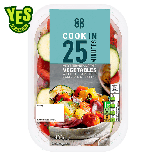 Co-op Mediterranean Style Vegetables with a Garlic & Basil Oil Dressing 400g