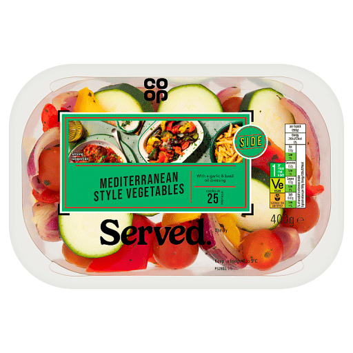 Co-op Mediterranean Style Vegetables with a Garlic u0026 Basil Oil Dressing 400g