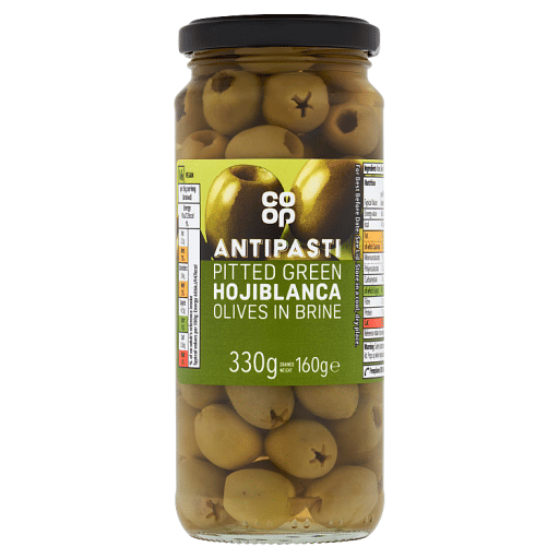 Co-op Antipasti Pitted Green Hojiblanca Olives in Brine 330g