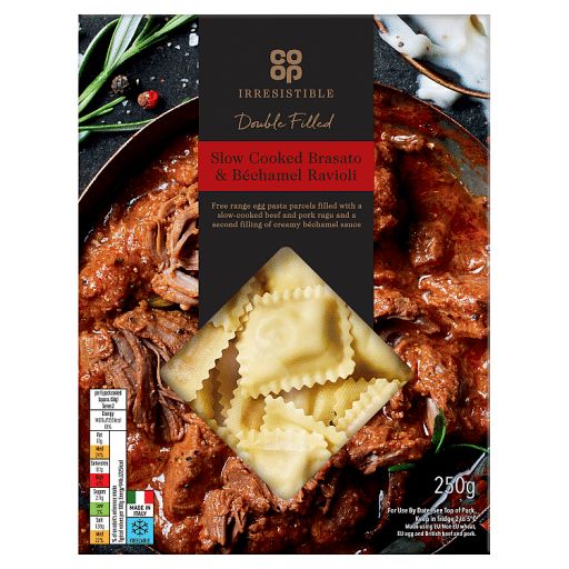 Co-op Irresistible Slow Cooked Brasato u0026 Béchamel Ravioli 250g