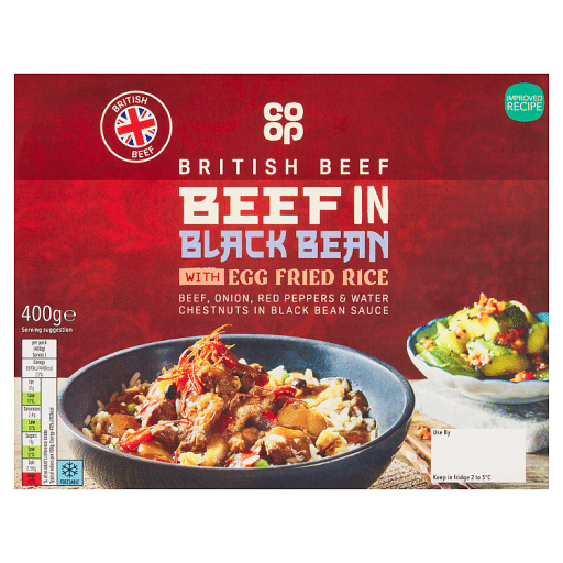 Co-op Beef in Black Bean with Egg Fried Rice 400g