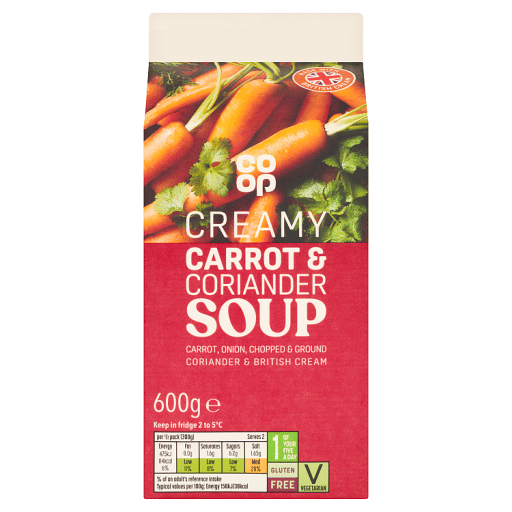 Co-op Creamy Carrot u0026 Coriander Soup 600g