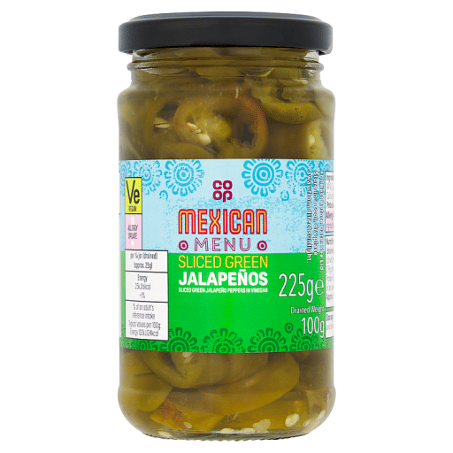 Co-op Mexican Menu Sliced Green Jalapeños 225g