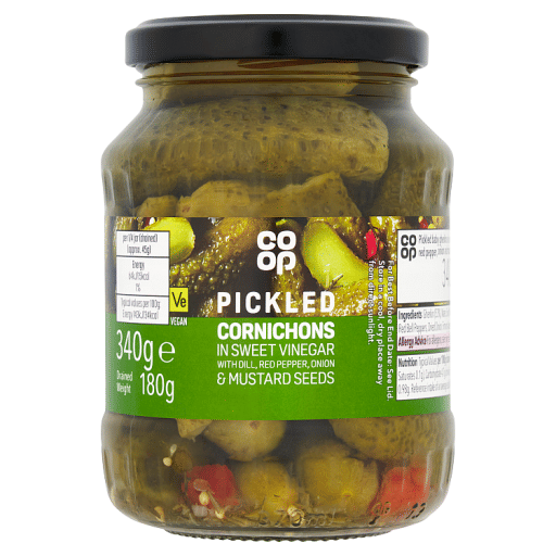 Co-op Pickled Cornichons in Sweet Vinegar 340g