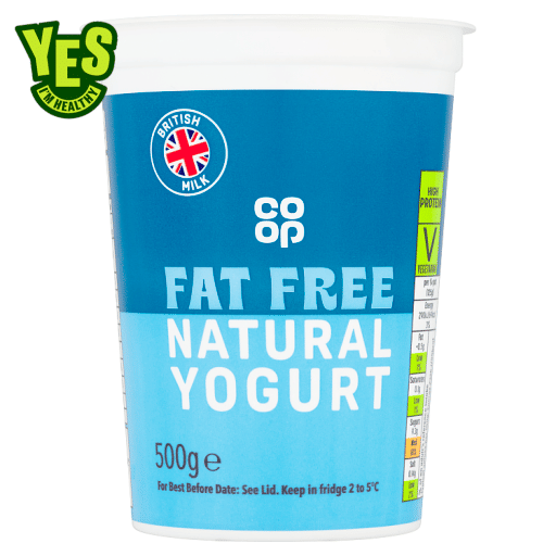 Co-op Fat Free Natural Yogurt 500g