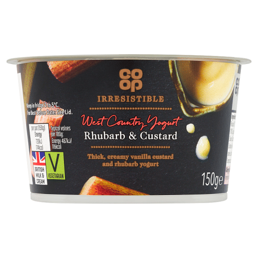 Co-op Irresistible Rhubarb & Custard West Country Yogurt  150g