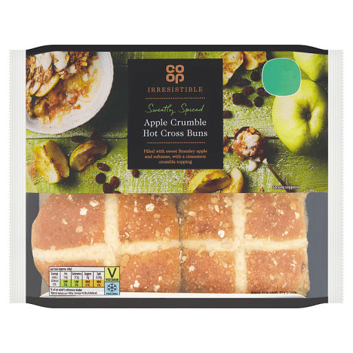 Co-op Irresistible Apple Crumble Hot Cross Buns