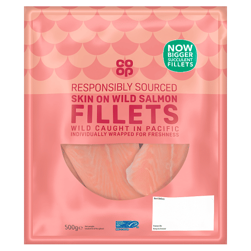 Co-op Skin on Wild Salmon Fillets 500g
