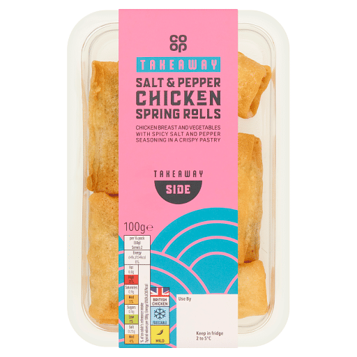 Co-op Salt & Pepper Chicken Spring Rolls 100g