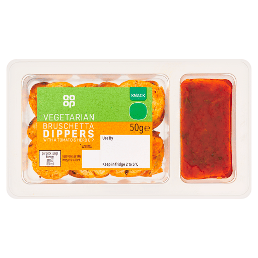 Co-op Bruschetta Dippers with a Tomato u0026 Herb Dip 50g