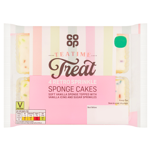 Co-op 4 Retro Sprinkle Sponge Cakes