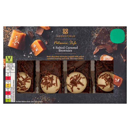 Co-op Irresistible 4 Salted Caramel Brownies
