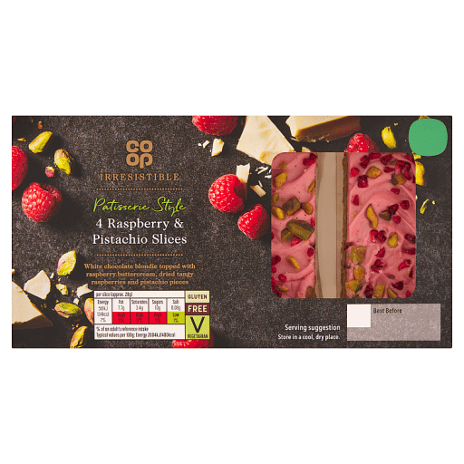 Co-op Irresistible 4 Raspberry & Pistachio Slices