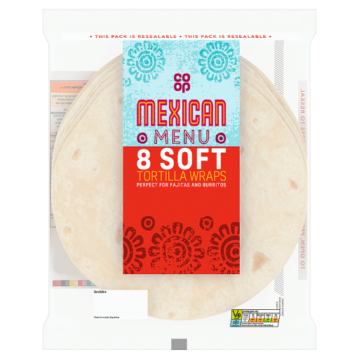 Co-op 8 Mexican Menu Soft Tortilla Wraps