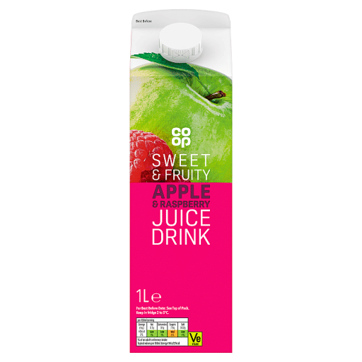Co-op Apple u0026 Raspberry Juice Drink 1L
