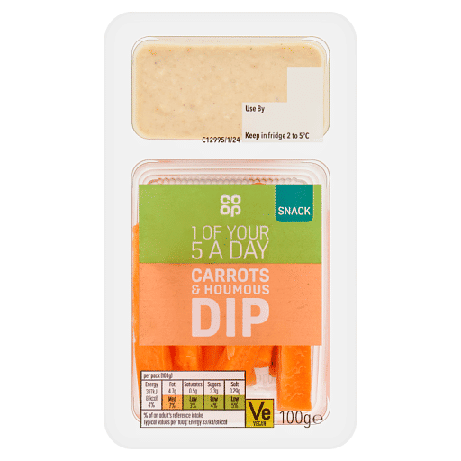 Co-op Carrots u0026 Houmous Dip 100g