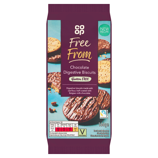 Co-op Free From Chocolate Digestive Biscuits 166g