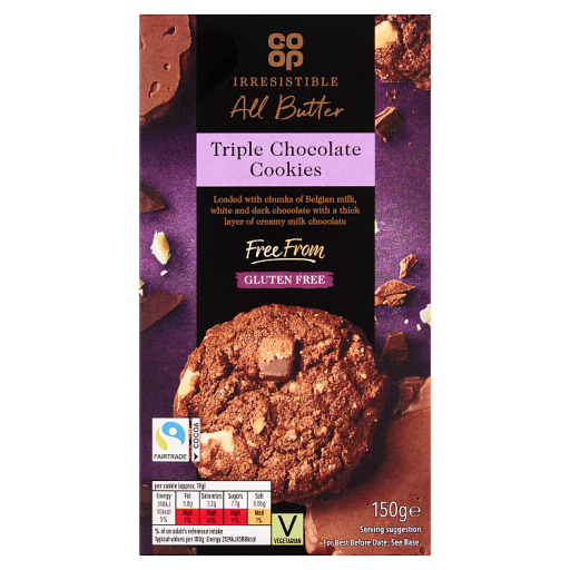 Co-op Irresistible All Butter Triple Chocolate Cookies 150g