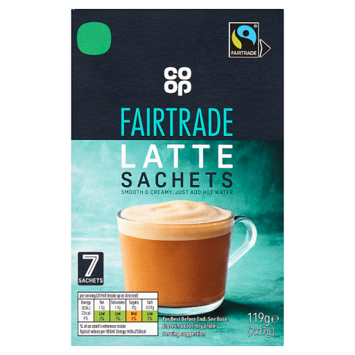 Co-op Fairtrade Latte Sachets 7 x 17g (119g)