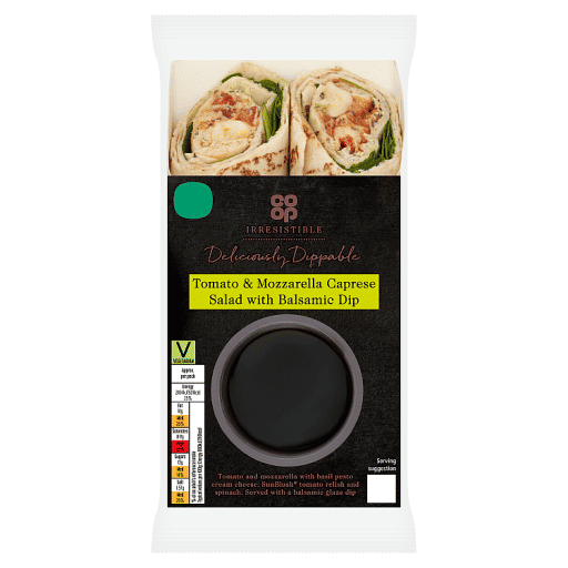 Co-op Irresistible Tomato & Mozzarella Caprese Salad with Balsamic Dip