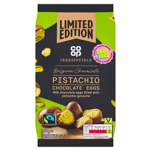 Co-op Irresistible Limited Edition Pistachio Chocolate Eggs 100g