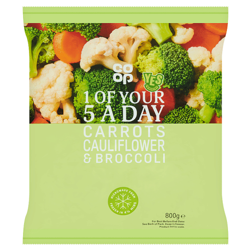 Co-op Carrots Cauliflower & Broccoli 800g