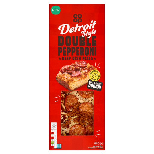 Co-op Detroit Style Double Pepperoni Deep Dish Pizza 446g