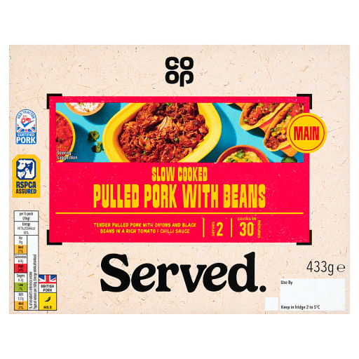 Co-op Served Slow Cooked Pulled Pork with Beans 433g