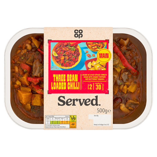 Co-op Served Three Bean Loaded Chilli 500g
