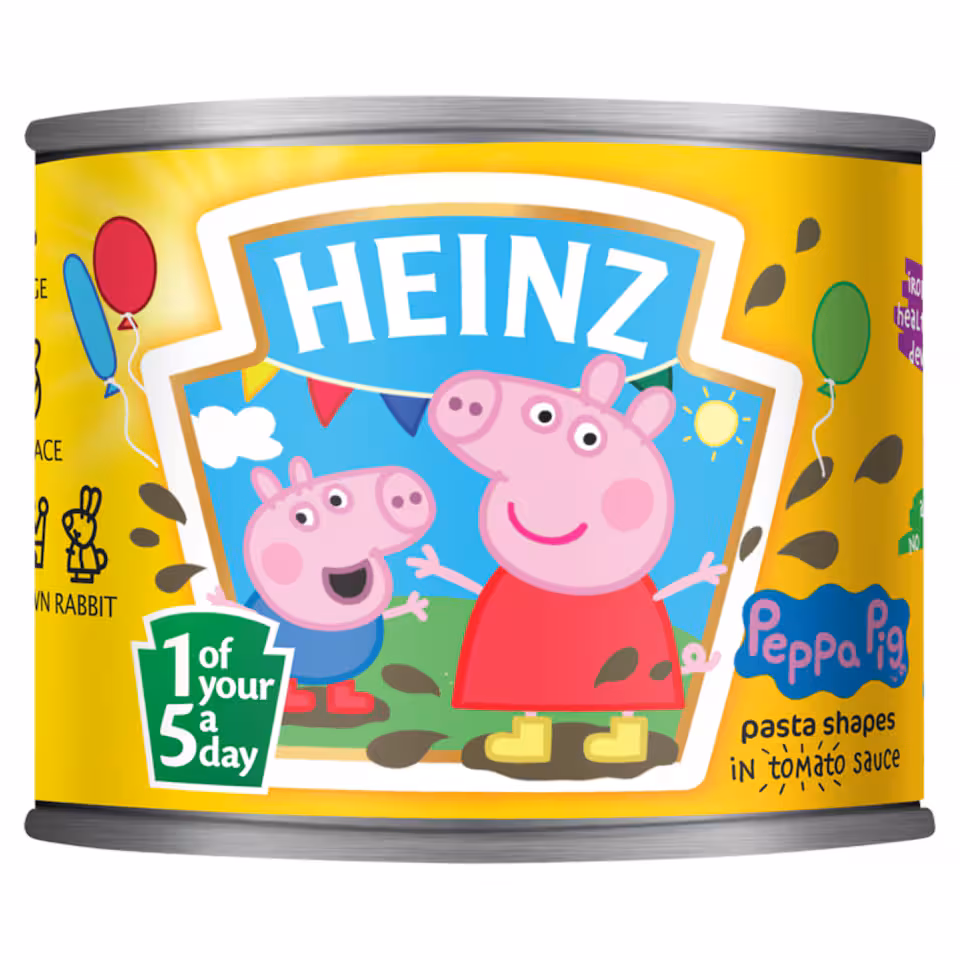 Heinz Peppa Pig Pasta Shapes In Tomato Sauce 205G