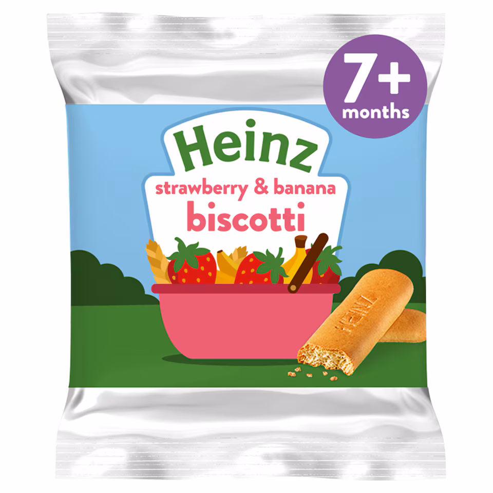 Heinz Strawberry & Banana Biscotti Baby Food Snacks 60g